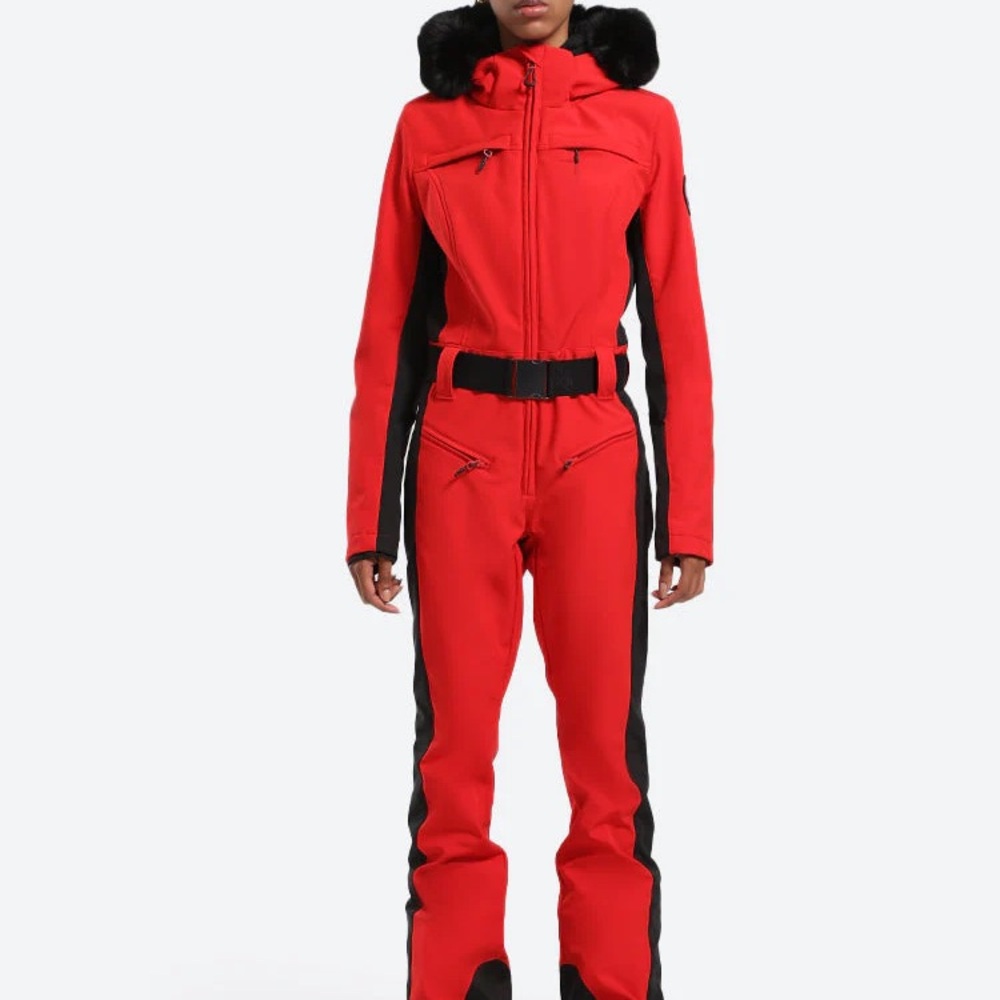 Women's Red and Black Ski Jacket